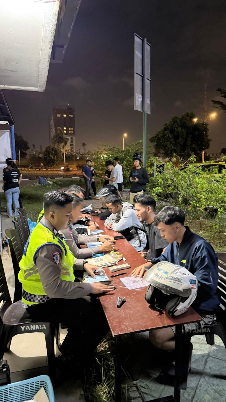 Satlantas Polresta Barelang Gelar Razia Knalpot Brong, 53 Kendaraan Diamankan dalam Operasi Malam