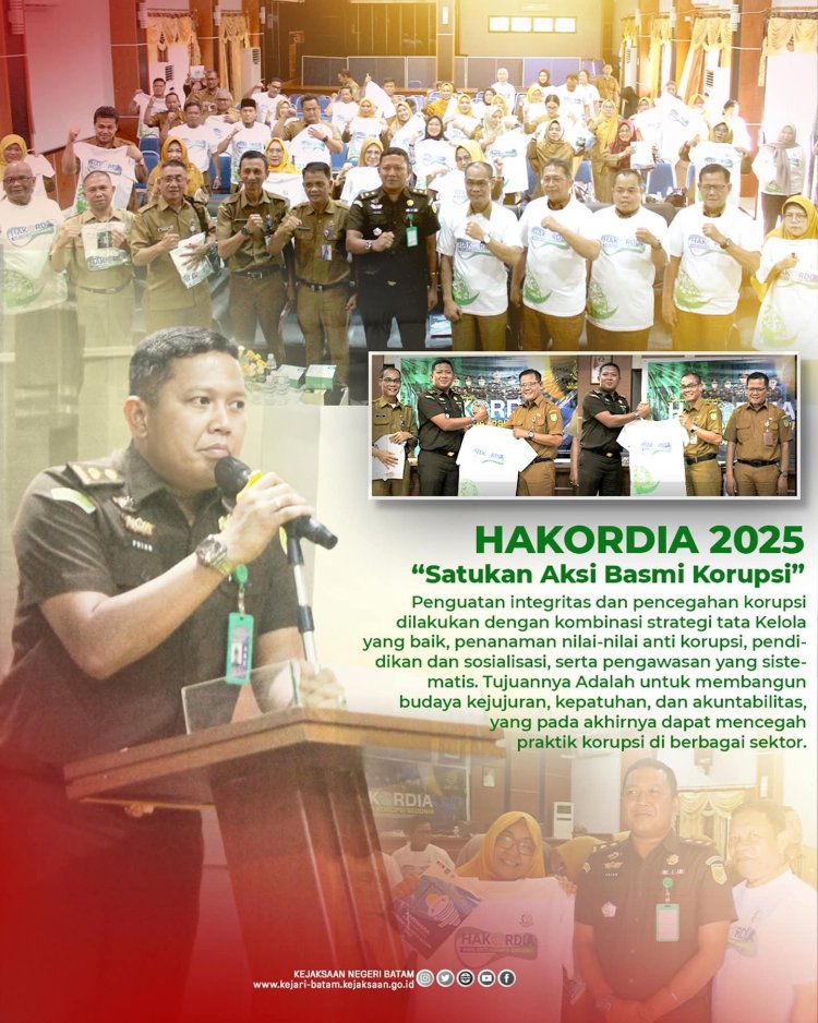 Peringati HAKORDIA 2025, Kejari Batam Gerakkan Dunia Pendidikan untuk Satukan Aksi Basmi Korupsi