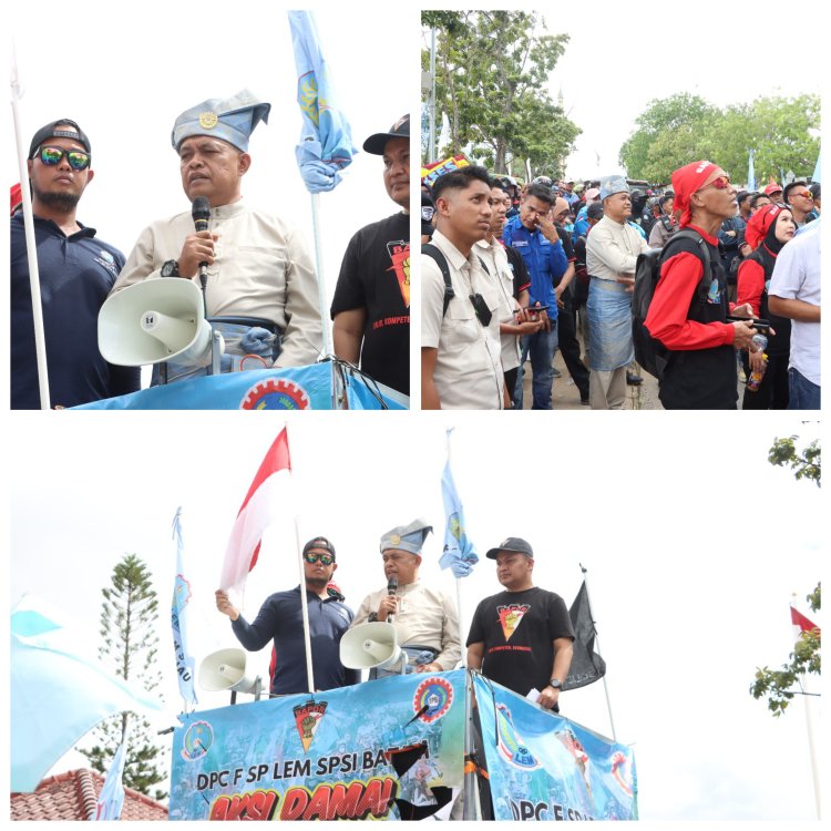 Polresta Barelang Amankan Aksi Unjuk Rasa DPC SPSI Kota Batam, Aspirasi Buruh Disampaikan Aman dan Kondusif