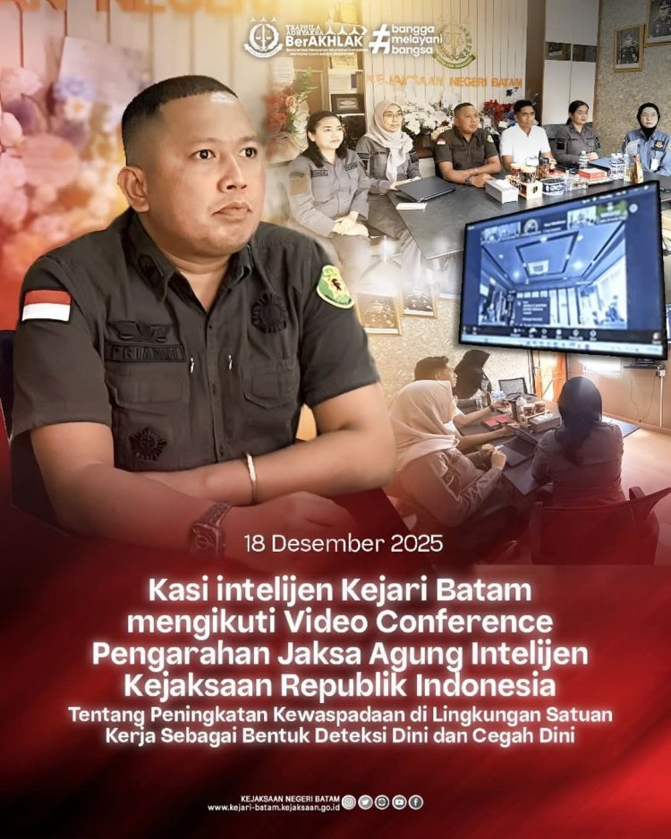 Kejari Batam Ikuti Video Conference Pengarahan Jaksa Agung Intelijen RI, Perkuat Deteksi Dini dan Cegah Dini
