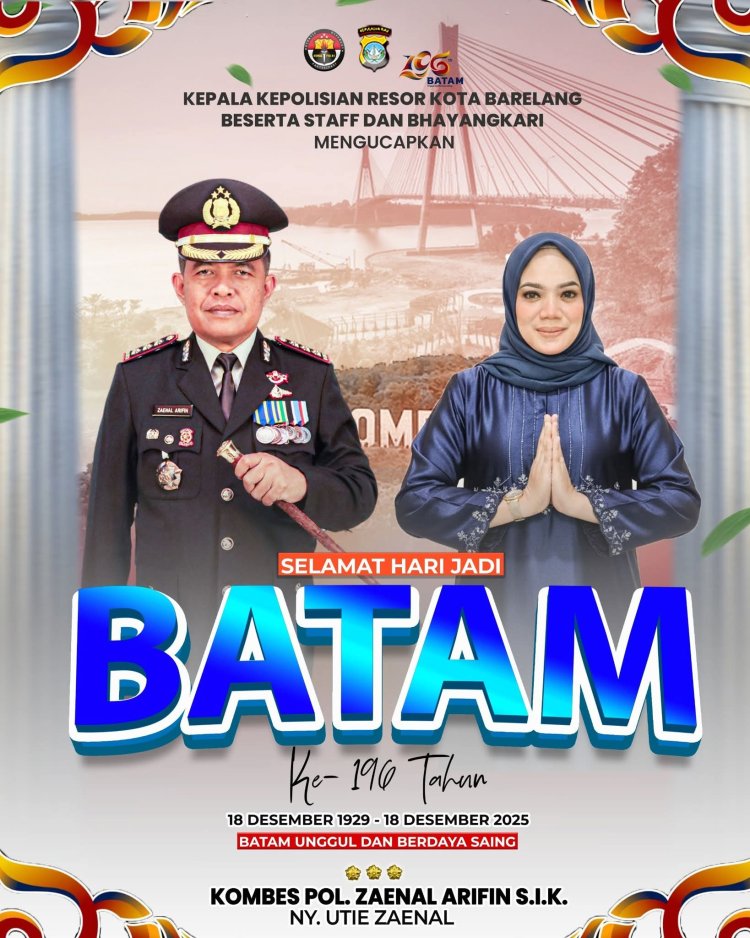 Kapolresta Barelang Ucapkan Selamat Hari Jadi Kota Batam ke-196