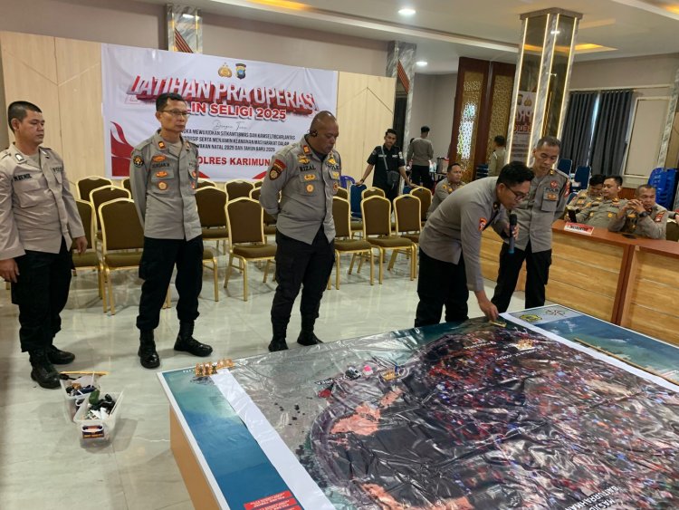 Polres Karimun Gelar Latihan Pra Operasi dan Tactical Floor Game Operasi Lilin Seligi 2025