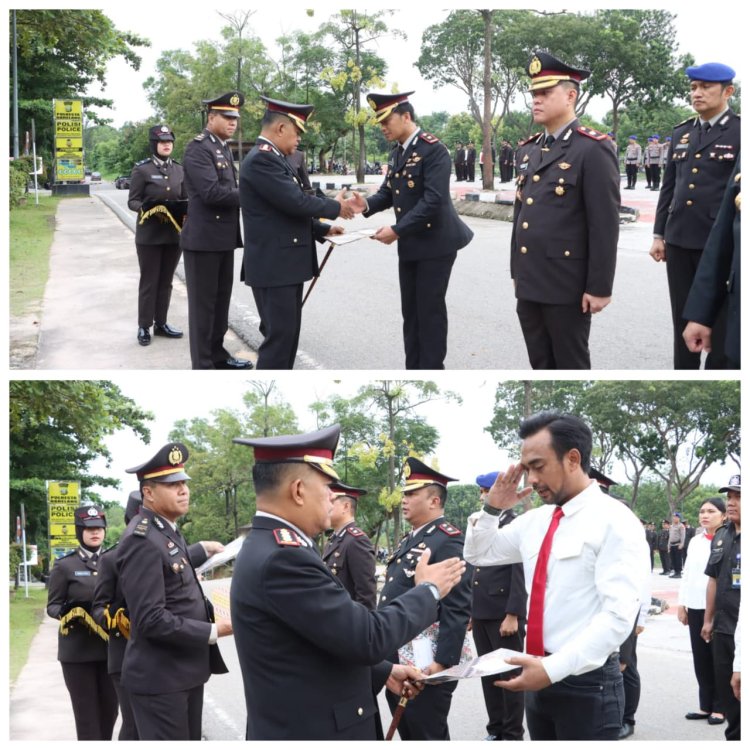 Upacara Hari Bela Negara Ke-77 di Polresta Barelang, Kapolresta Berikan Apresiasi kepada 157 Personel dan Mitra Polri