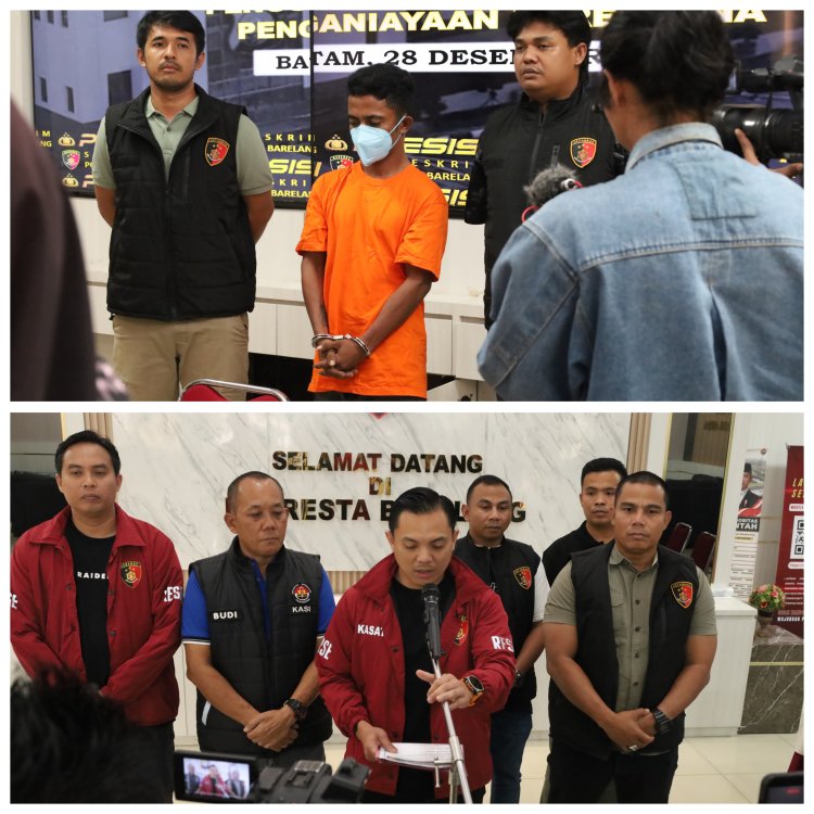 Konferensi Pers Polresta Barelang: Penganiayaan Berencana Bermotif Sakit Hati Berhasil Diungkap