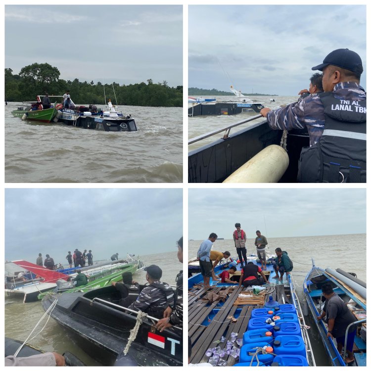 TNI AL Kodaeral IV Sigap Evakuasi Kru SB Srikandi Express yang Tenggelam di Perairan Karimun