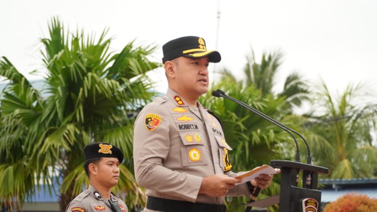 Upacara Kenaikan Pangkat 64 Personel, Kapolres Karimun Tekankan Tanggung Jawab dan Profesionalisme