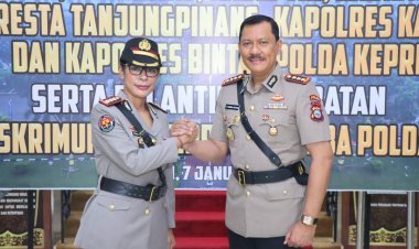 KAPOLDA KEPRI PIMPIN SERTIJAB DAN PELANTIKAN SEJUMLAH PEJABAT UTAMA POLDA KEPRI