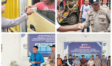 Jurnalis Batam dan Polsek KKP Polresta Barelang Bagikan 500 Nasi Berkah di Pelabuhan dan TPA Punggur
