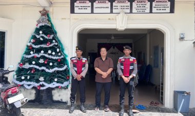 Wujudkan Rasa Aman, Satsamapta Polres Lingga Amankan Ibadah Umat Kristiani di Dabo Singkep