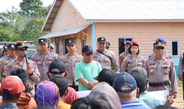 Polres Lingga Kawal Penyampaian Pendapat Masyarakat Marok Tua kepada PT Hermina Jaya