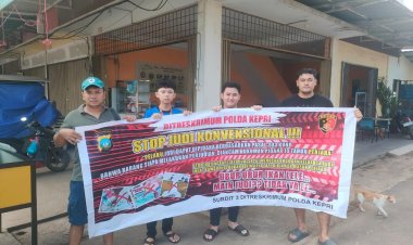 PERSONEL SUBDIT III JATANRAS POLDA KEPRI SOSIALISASIKAN STOP JUDI KONVENSIONAL