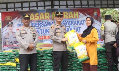 Polsek Meral Polres Karimun Gelar Pasar Murah Beras SPHP