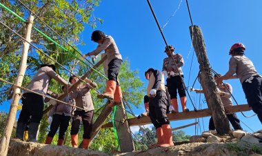 Polres Gayo Lues Bangun Empat Jembatan Gantung, Warga: Dapat Menjual Hasil Kebun Ke Pasar