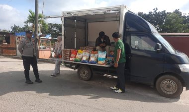 Polsek Sei Beduk Bersinergi dengan Bulog Gelar Gerakan Pangan Murah di Pasar BTC Bida Ayu