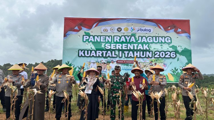 Polresta Barelang Dukung Swasembada Pangan Nasional Melalui Panen Raya Jagung Serentak Kuartal I Polda Kepri
