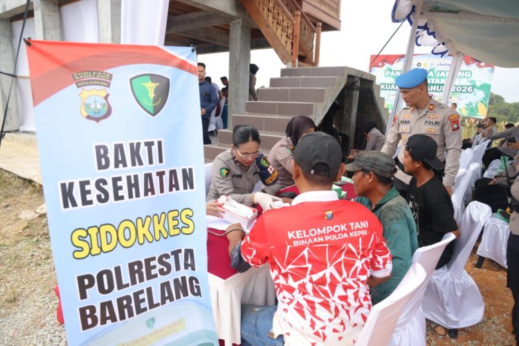 Sidokkes Polresta Barelang Gelar Bakti Kesehatan Gratis Pada Kegiatan Panen Raya Jagung Serentak Kuartal I Polda Kepri