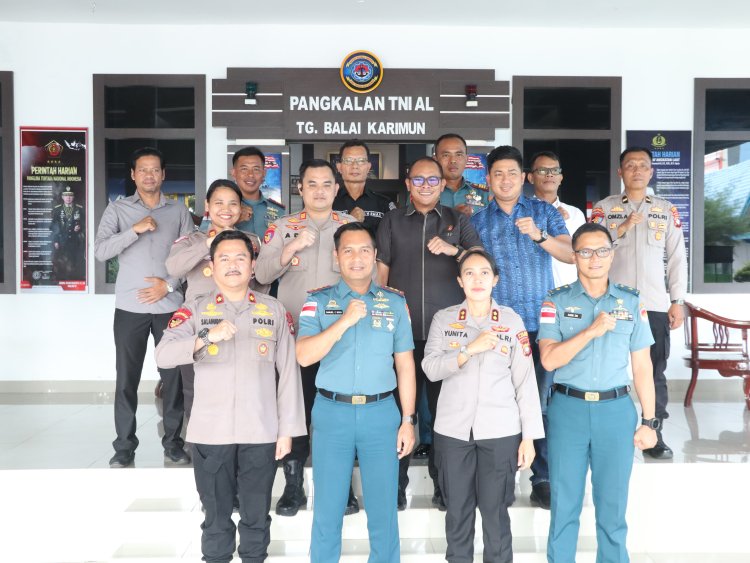 Sinergitas TNI-Polri, Kapolres Karimun Silaturahmi Dengan Danlanal Karimun