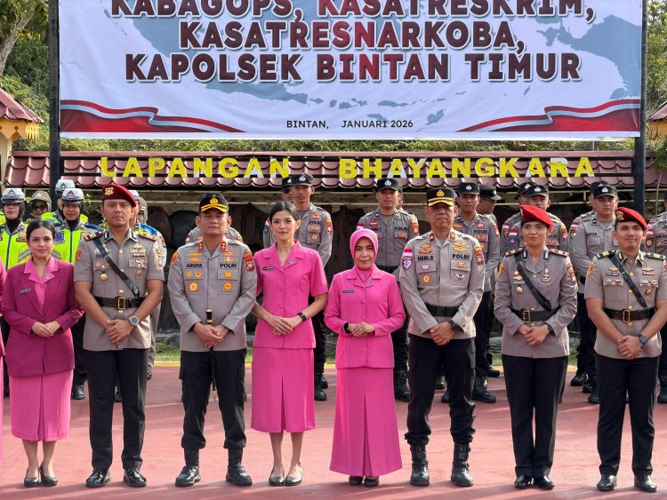 Upacara Sertijab Dan Kenal Pamit PJU Polres Bintan