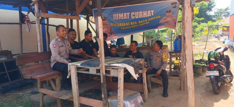 Polsek Batu Ampar  Dalam kegiatan Rutin Jumat Curhat Kamtibmas bersama Warga Batu Merah