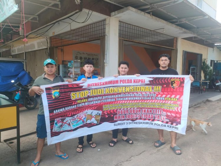 PERSONEL SUBDIT III JATANRAS POLDA KEPRI SOSIALISASIKAN STOP JUDI KONVENSIONAL