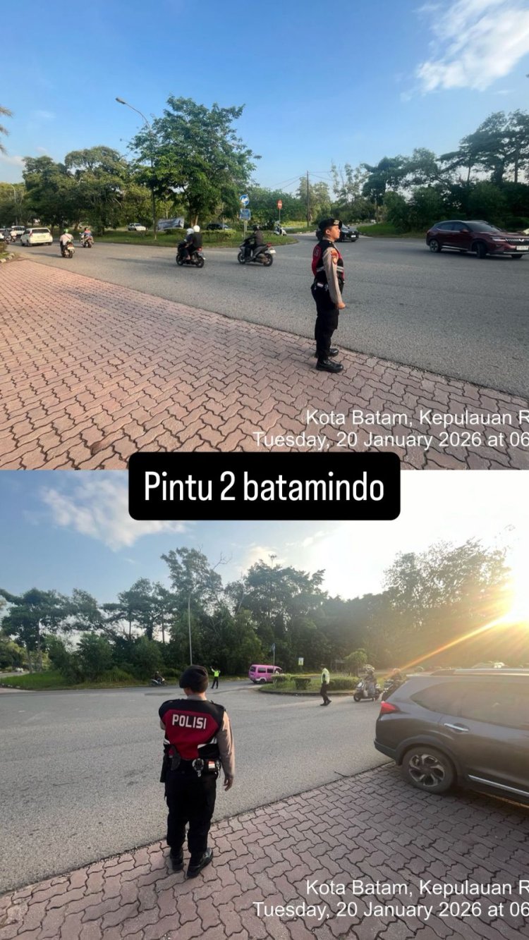 Satsamapta Polresta Barelang Laksanakan Strong Point Pagi Guna Kelancaran Arus Lalu Lintas di Kota Batam