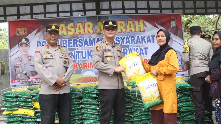 Polsek Meral Polres Karimun Gelar Pasar Murah Beras SPHP
