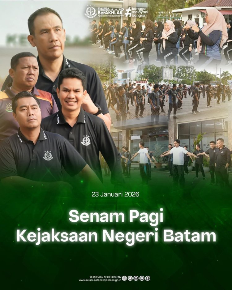 Kejari Batam Gelar Senam Pagi, Perkuat Kebugaran dan Kebersamaan Pegawai