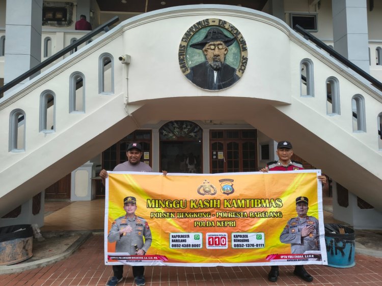 Polsek Bengkong Gelar Minggu Kasih Kamtibmas Bersama Jemaat Gereja Santo Damean