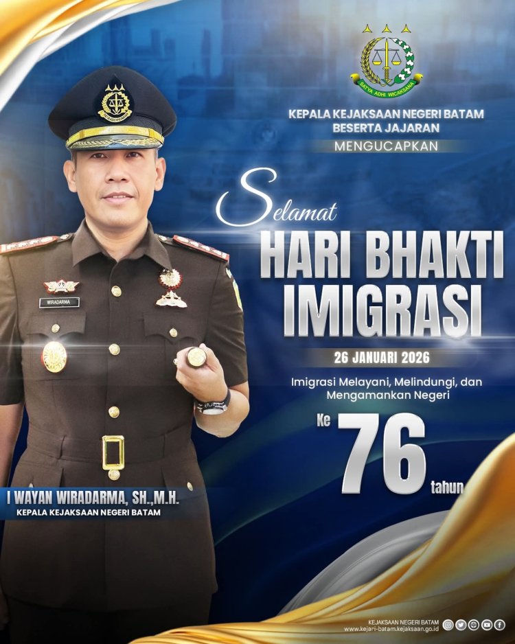 Kejari Batam Ucapkan Selamat Hari Bhakti Imigrasi ke-76