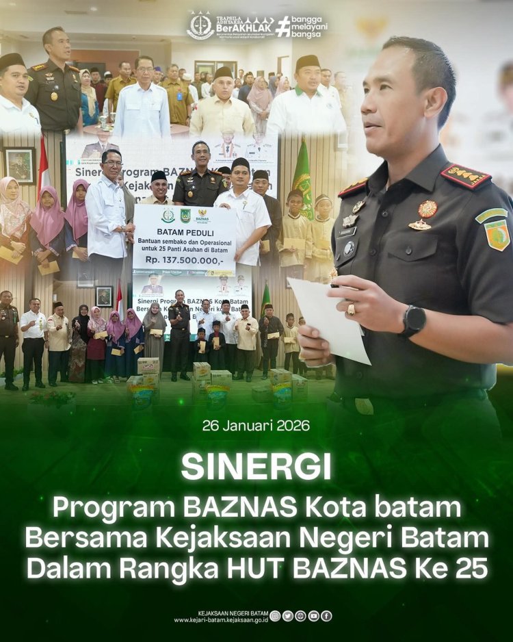 Kejari Batam Bersinergi dengan BAZNAS, Salurkan Bantuan Rp137,5 Juta untuk Panti Asuhan