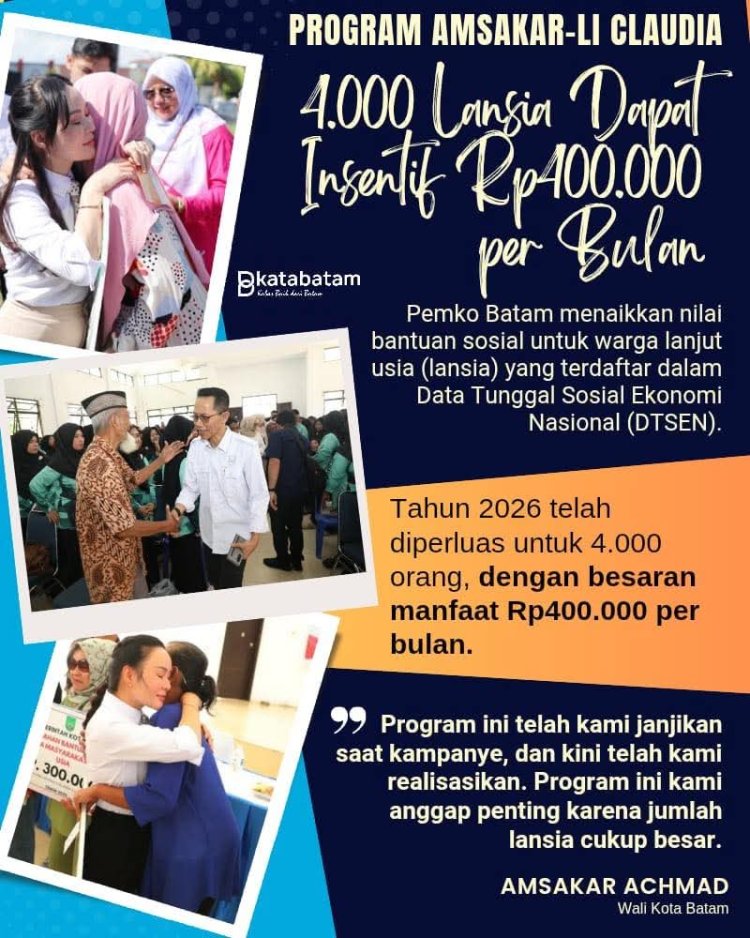 Amsakar–Li Claudia Naikkan Insentif 4.000 Lansia dari Rp300 Ribu menjadi Rp400 Ribu