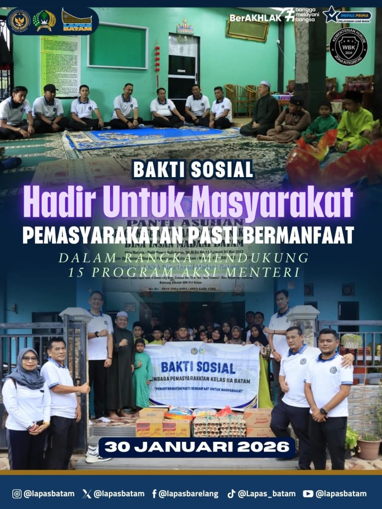 Lapas Batam Gelar Bakti Sosial di Panti Asuhan Bina Insan Madani