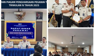 Rutan Batam Gelar Rapat Dinas dan Berikan Penghargaan Pegawai Teladan Triwulan IV 2025