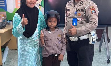 Polresta Barelang Gelar Polisi Sahabat Anak, Tanamkan Keselamatan Berlalu Lintas Sejak Dini di TK Kemala Bhayangkari Belakang Padang