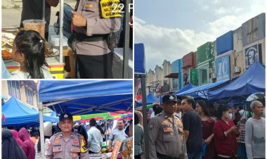 Bhabinkamtibmas Polsek Sekupang Pantau Tiga Titik Pasar Ramadan, Wujudkan Kehadiran Polri yang Presisi di Tengah Masyarakat