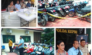 Direktorat Reserse Kriminal Umum Polda Kepri Gelar Ungkap Kasus Curanmor