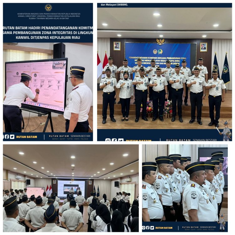 Karutan Batam Hadiri Penandatanganan Komitmen Bersama Pembangunan Zona Integritas di Kanwil Ditjenpas Kepri
