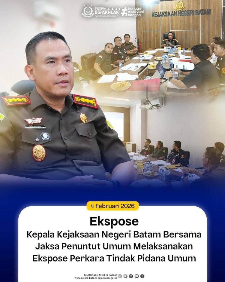 Kejari Batam Gelar Ekspose Perkara Tindak Pidana Umum