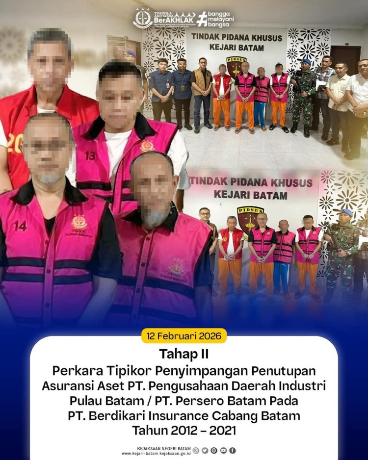 Kejari Batam Limpahkan 4 Tersangka Kasus Dugaan Korupsi Asuransi Aset PT Persero Batam