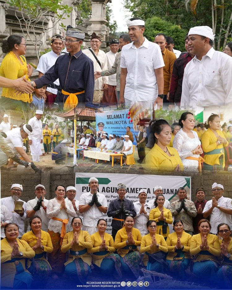 Kajari Batam Hadiri Peletakan Batu Pertama Pembangunan Pura Agung Amertha Buana