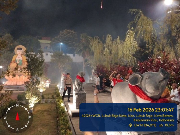 Polsek Lubuk Baja Perkuat Pengamanan Ibadah Tahun Baru Imlek di Vihara Budhi Bakti Batam
