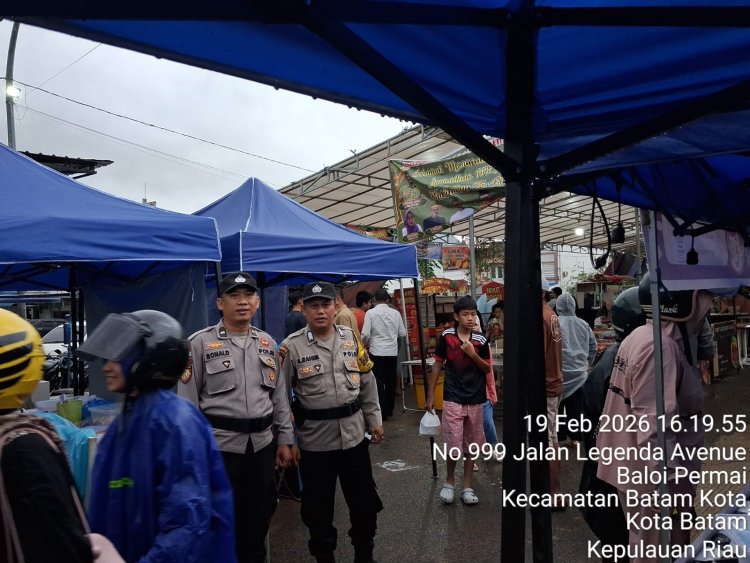 Polsek Batam Kota Laksanakan Pengamanan Pasar Tumpah dan Bazar Ramadhan 1447 H, Situasi Aman dan Kondusif