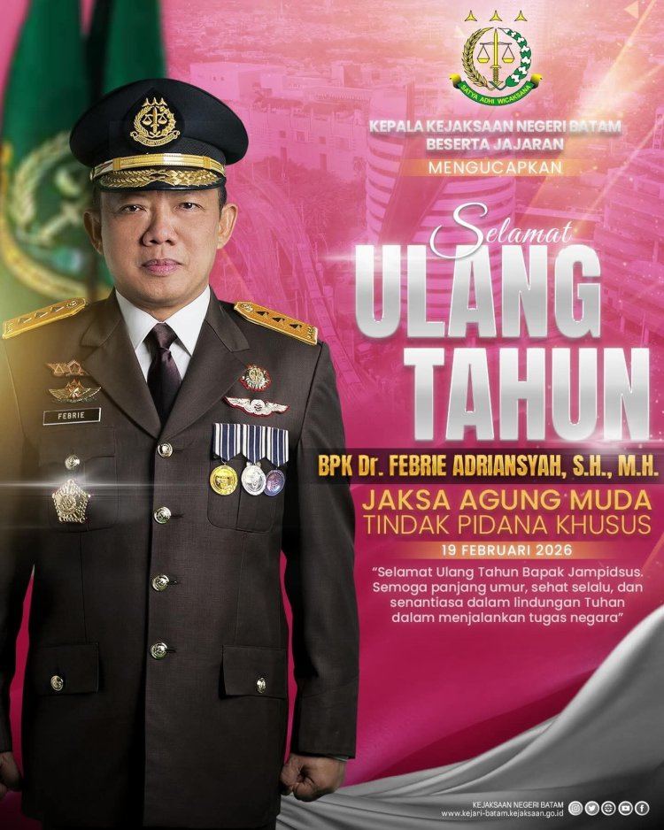 Kejari Batam Ucapkan Selamat Ulang Tahun kepada Jampidsus Febrie Adriansyah