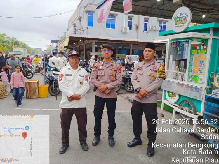 Polsek Bengkong Laksanakan Pengamanan Pasar Tumpah dan Bazar Ramadhan 1447 H, Situasi Aman dan Kondusif