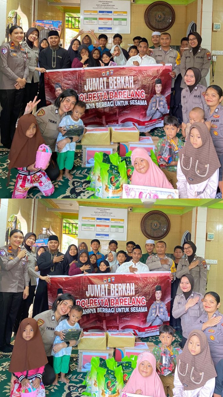 Polwan Polresta Barelang Tebar Kepedulian Melalui Kegiatan Jumat Berkah di Panti Asuhan Yayasan Ridho Ilahi
