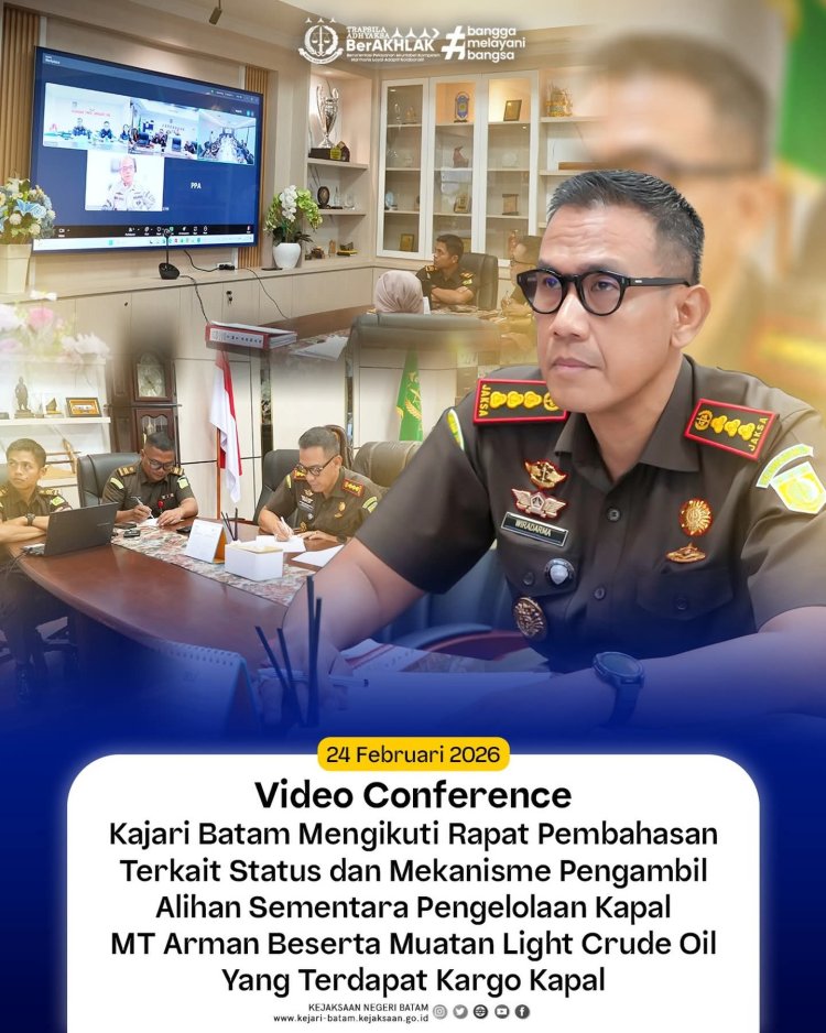 Kajari Batam Bahas Pengambilalihan Sementara MT Arman dan Muatan Light Crude Oil