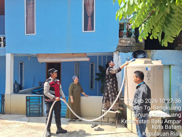Distribusi Air Bersih Hari Ke-33 Berjalan Aman, Polsek Batu Ampar Laksanakan Pengamanan Maksimal