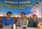 Minggu Kasih Polsek Batu Ampar, Ajak Warga Batu Merah Jaga Kamtibmas Jelang Mudik Lebaran