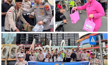 Polsek Batu Ampar dan Bhayangkari Bagikan 100 Paket Takjil di Sei Jodoh Batu Ampar