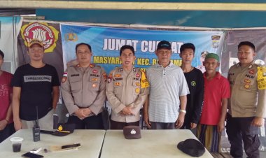 Polsek Batu Ampar Sosialisasikan Layanan Polisi 110 dalam Kegiatan Jumat Curhat Bersama Warga Tanjung Sengkuang